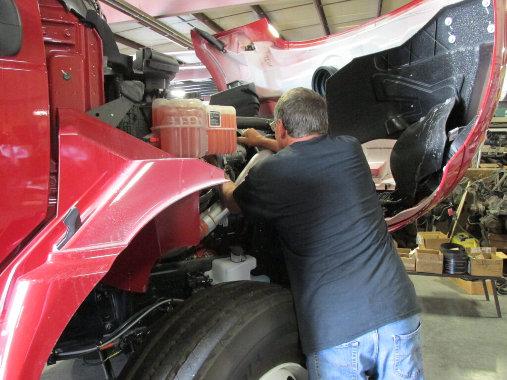 CW Mill employee working on a new mounting kit design.